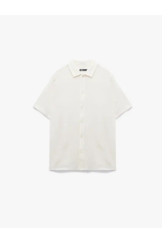 Klassik yoqali paxtalik regular fit palma kashtali K - 4