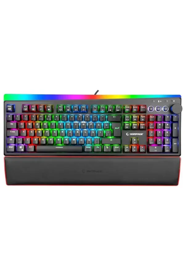 Клавиатура механическая игровая Kb-r97 X-tracer Черная USB RGB с подсветкой Blue Switch с подставкой для запястий - 3