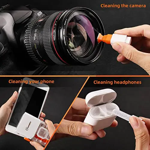 Keyboard Cleaner Laptop Cleaning Kit, All-in-One Keyboard Cleaning Kit, Laptop Cleaner Tool for MacBook iPad iPhone Computer, Portable Electronics Brush Tool for Tablet PC Camera Lens Earbuds Monitor - 6