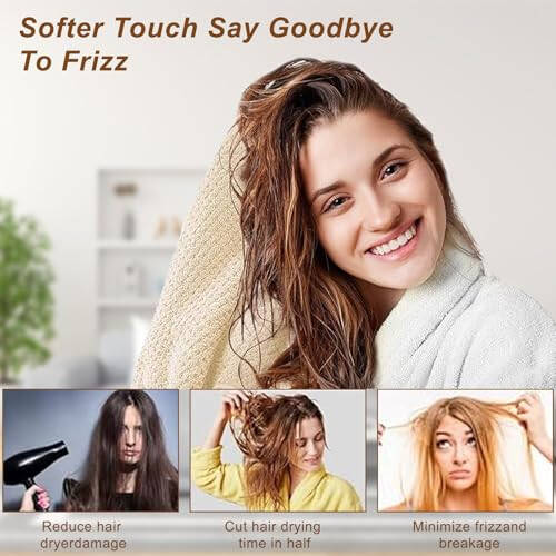 Kldnkig Soft Microfiber Hair Drying Towel Wrap, 5 Pack Elastic Hair Turbans for Fast Drying, Ideal for Women, Curly Wet Hair - 5