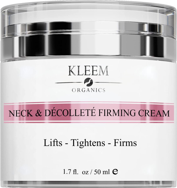 Kleem Organics Neck Firming Cream with Peptides & Retinol - Organic Neck Cream to Reduce Wrinkles, Neck Lines, Age Spots and Sagging Skin - Double Chin Reducer Cream, Skin Tightening Cream - 1.7 Oz - 9