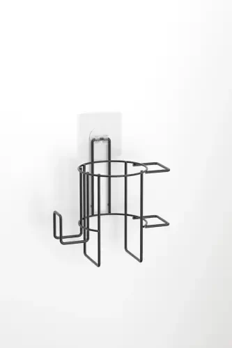 Клеевая держатель фена, держатель фена для волос, сушилка для волос, матовый черный St162 - TEKNOTEL (1)