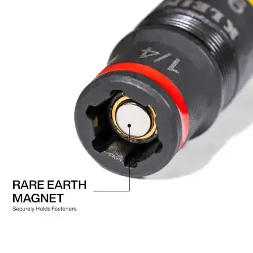 Klein Tools 32933 Ударная отвертка, набор ударных бит SAE 7 в 1, 3 поворотные головки с 6 размерами шестигранных бит и функцией удержания бит 1/4 дюйма, ударная нагрузка 5 дюймов - 5