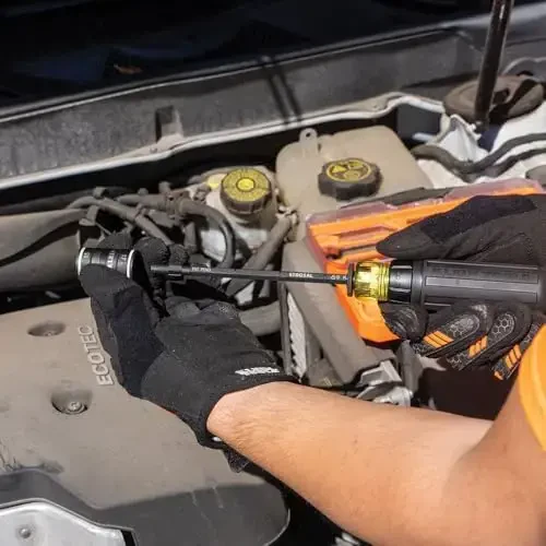 Klein Tools 65242 KNECT Impact Socket Set, Ratcheting Screwdriver Set, 1/4-Inch Drive, 4 SAE and 4 Metric Flip Sockets, 16 Hex Sizes, Adapters, MODbox Case - 5