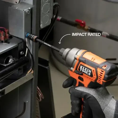 Klein Tools 80192 Impact Metric Socket Set and SAE Socket Set, 7-in-1 and 6-in-1 Kit with Handle, 12 Color-Coded Hex Drivers, Quick-Connect Impact Driver Compatible - 3