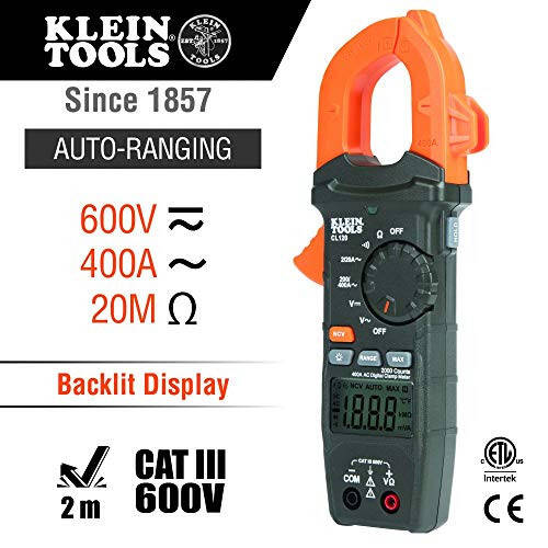 Klein Tools CL120VP Elektrik Voltaj Test Seti, Kelepçe Ölçer, Üç Test Cihazı, Test Kabloları, Çanta ve Piller - 3