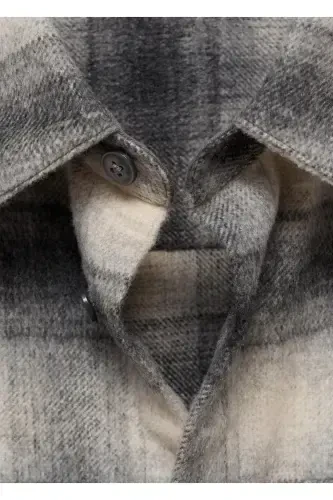 Клетчатая рубашка-куртка с карманами - 1