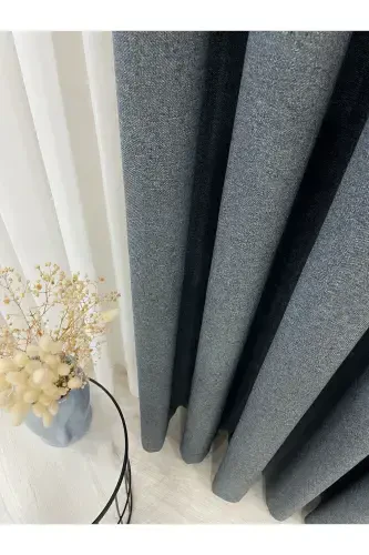 Клетчатая Серая Льняная На Вид 1/3 С ЧАСТОЙ Сборкой Шторная Ткань-КлетчатаяСерая - 1