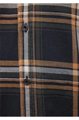 Клетчатая темно-синяя рубашка Regular Fit / Normal Kesim - 6