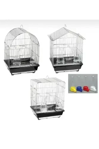Клетка для попугая Eyni Petshop среднего размера с выдвижным ящиком и подарком 30x23x37.. Синяя крыша, окрашенная - 7
