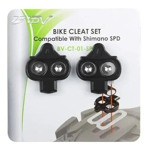Клетки для велосипедов BV - Совместимы с педалями Shimano SPD и Look X-Track для спиннинга, велотренажеров и горных велосипедов - Легкое отсоединение клеток, максимальная передача мощности, настраиваемая стабильность - 6