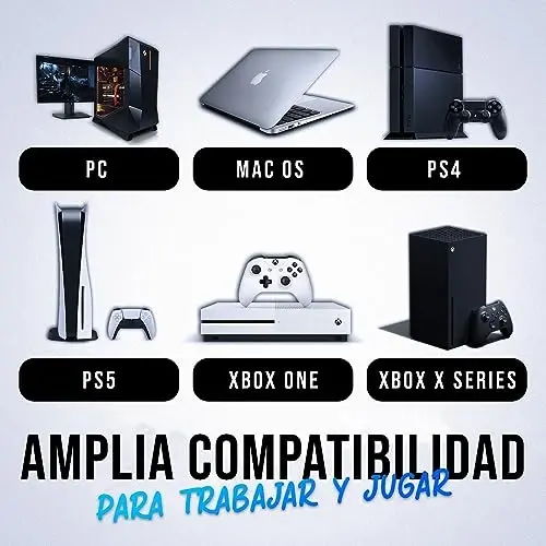 KLIM Chroma Wireless Spanish (España) Keyboard, RGB Backlit Wireless Keyboard, Rechargeable Battery, Quiet, Water-Resistant, Plug & Play for PC, Mac, PS4/PS5 - 6