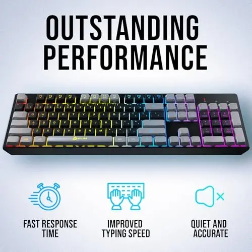 KLIM Chroma Wireless Keyboard – RGB Backlit Gaming, Rechargeable Battery, PC Keyboard, Durable & Water-Resistant, Compatible with PS4, PS5 & Mac - Black - 4
