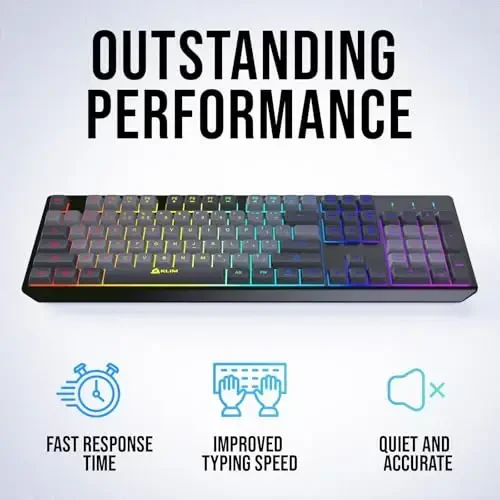 KLIM Chroma Wireless Keyboard – RGB Backlit Gaming, Rechargeable Battery, PC Keyboard, Durable & Water-Resistant, Compatible with PS4, PS5 & Mac - Black - 6
