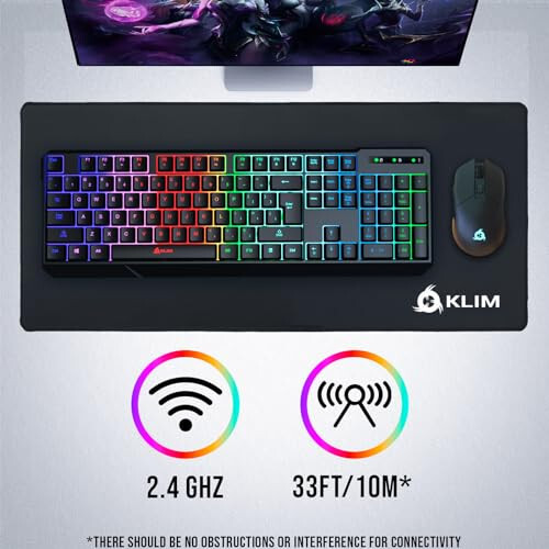 KLIM Chroma Wireless Keyboard – RGB Backlit Gaming, Rechargeable Battery, PC Keyboard, Durable & Water-Resistant, Compatible with PS4, PS5 & Mac - Black - 6