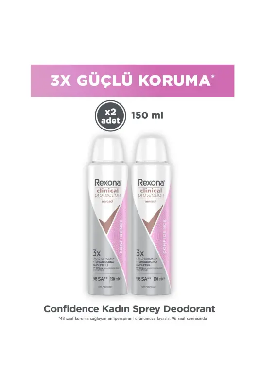 Клиническая Защита Женский Спрей Дезодорант Confidence 96 Часов Защиты 150 Ml X2 - 1