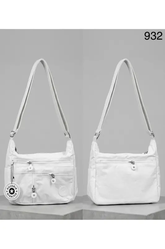 Klınkır Postacı Bag Multi Pocket Crossbody Water Resistant Fabric - White - 1