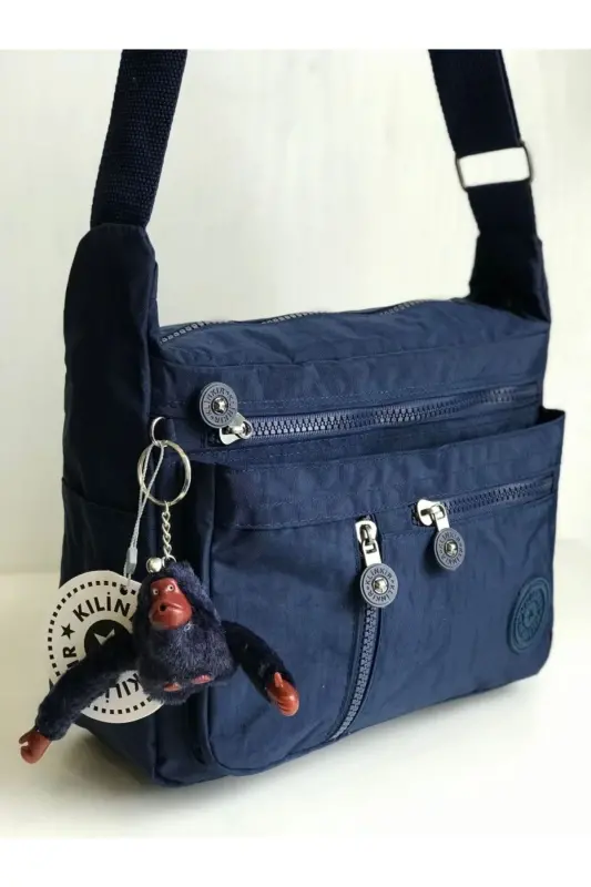 Klinkir Postman Bag Multi Pocket Crossbody Water Resistant Fabric-Navy Blue - 2