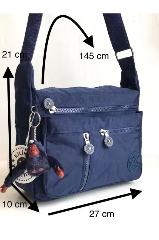 Klinkir Postman Bag Multi Pocket Crossbody Water Resistant Fabric-Navy Blue - 2