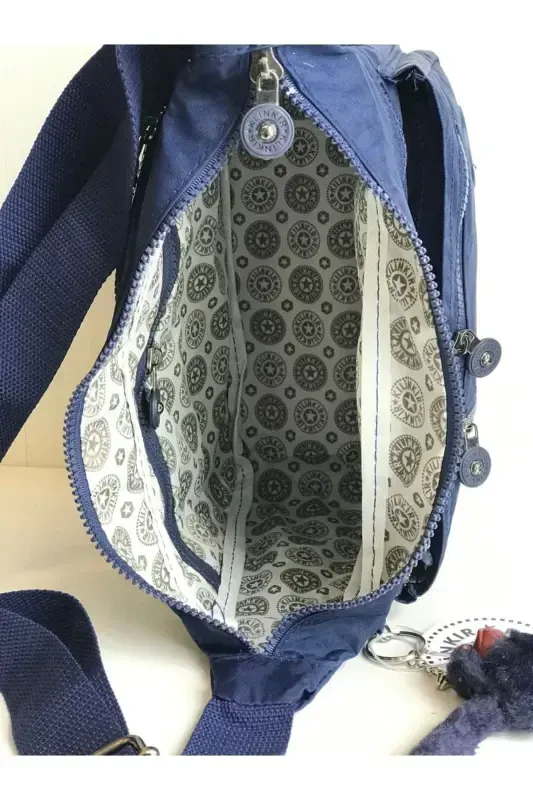 Klinkir Postman Bag Multi Pocket Crossbody Water Resistant Fabric-Navy Blue - 3