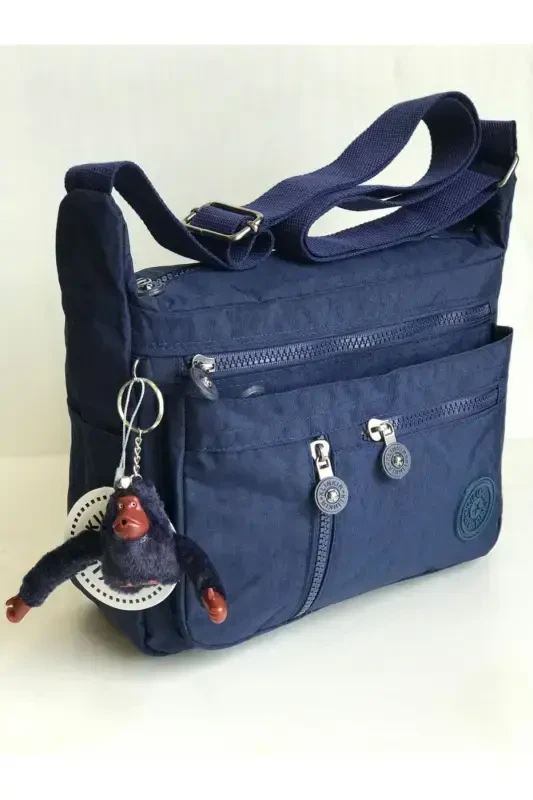 Klinkir Postman Bag Multi Pocket Crossbody Water Resistant Fabric-Navy Blue - 5