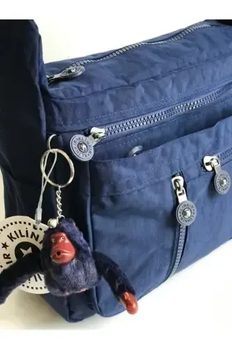 Klinkir Postman Bag Multi Pocket Crossbody Water Resistant Fabric-Navy Blue - 6