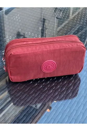 Klinkır Suya Dayanıklı Klinkır Kumaş Yıkanabilir Iki Bölmeli Kalemlik Kalem Kutusu Cüzdan Tipi-gül - 1