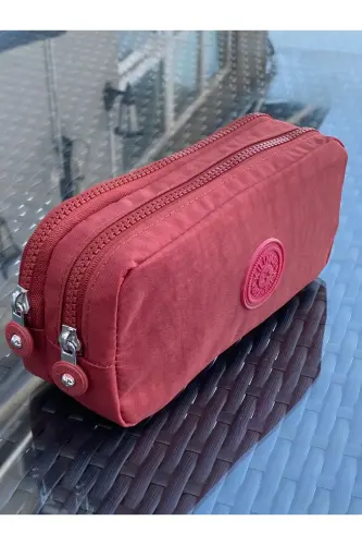 Klinkır Suya Dayanıklı Klinkır Kumaş Yıkanabilir Iki Bölmeli Kalemlik Kalem Kutusu Cüzdan Tipi-gül - 3