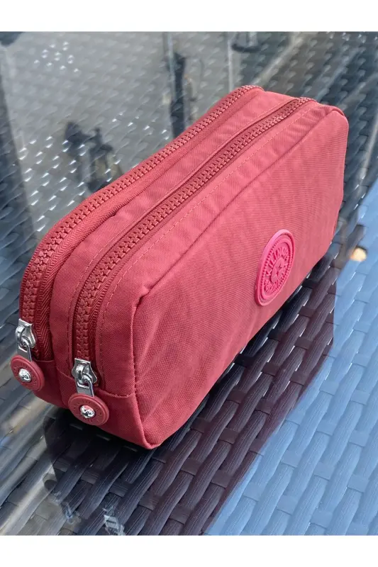 Klinkır Suya Dayanıklı Klinkır Kumaş Yıkanabilir Iki Bölmeli Kalemlik Kalem Kutusu Cüzdan Tipi-gül - 2