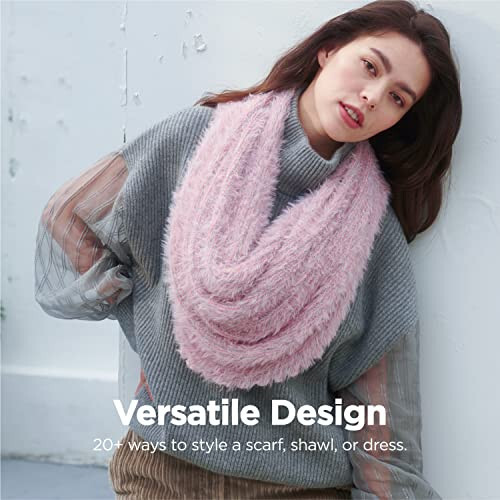 KM CHOICE ONE Scarf: Faux Fur Infinity Scarfs or Shawl Wraps for Women Winter Warm, Soft & Fluffy Scarf in Gift Box - 6