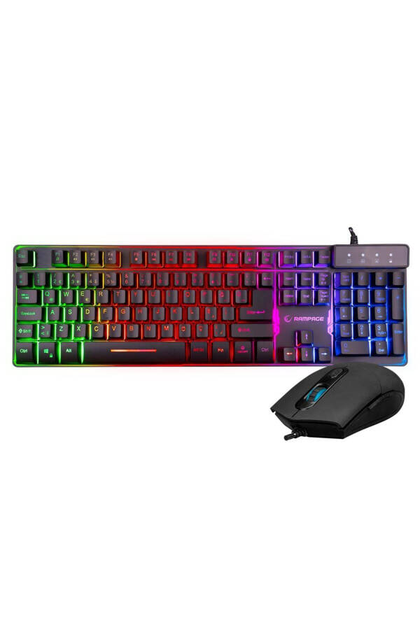 Km-Rx9 Cypher Black Usb Rainbow Backlit Q Standard Gaming Keyboard + Mouse Set - 1