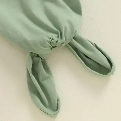 KMBANGI Newborn Baby Boys Girls Knotted Gown Hat Set Long Sleeve Crew Neck 3D Flower Infant Sleeper Baby Sleep Gown - 5