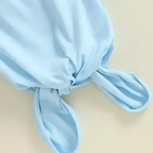 KMBANGI Yangi tug'ilgan chaqaloq o'g'il qizlar tugunli ko'ylak shlyapa to'plami uzun qisma ekipaj bo'yin 3D gul chaqaloq yotadigan chaqaloq uyqu ko'ylagi - 7