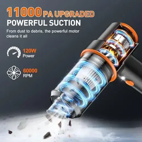 KMM Handheld Car Vacuum Cleaner, 9000Pa Vacuum Cleaner and Air Duster - 2