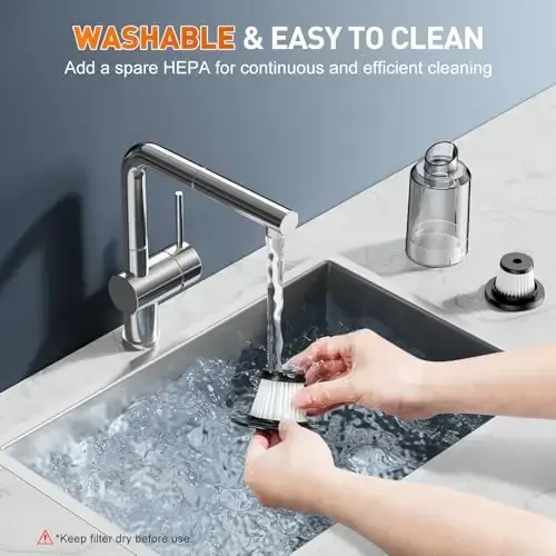 KMM Handheld Car Vacuum Cleaner, 9000Pa Vacuum Cleaner and Air Duster - 6