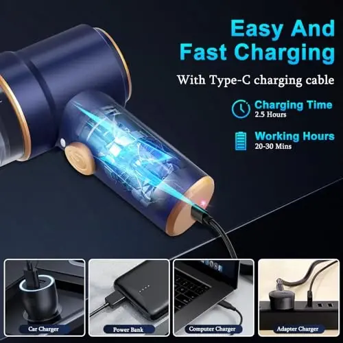 KMM qo'lda avtomobil changyutgichi, 9000Pa changyutgich va havo purkagich, 120W yuqori quvvatli qo'lda changyutgich, LED yoritgich va avtomobil, uy, ofis, uy hayvonlari uchun mo'ljallangan ko'p sonli nozullar - 4