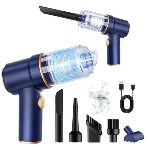 KMM qo'lda avtomobil changyutgichi, 9000Pa changyutgich va havo purkagich, 120W yuqori quvvatli qo'lda changyutgich, LED yoritgich va avtomobil, uy, ofis, uy hayvonlari uchun mo'ljallangan ko'p sonli nozullar - 1