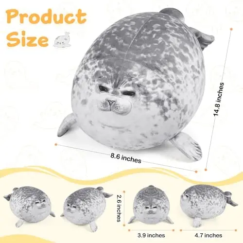 KMUYSL Toys for Ages 0 1 2 3 4 5 6 7 8+ Years - Plush Mommy Stuffed Animal with 4 Babies in Her Tummy, Soft Plush Toys Set, Christmas Birthday Gifts for Girls Boys Baby, Toddler, Kids (Seal Toys) - KMUYSL (1)