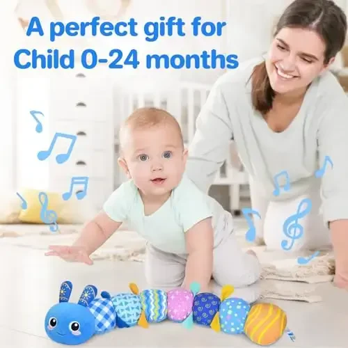 KMUYSL Baby Toys 0-6 6-12 Months, Sensory Music Animal Stuffed Toy for 0 1 2 3 4 5 6+ Months, Plush Toy with Crinkle and Rattles for Infant Newborn, Tummy Time Toys Gifts for 0-3-6-12 Month - 3