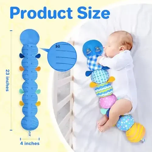 KMUYSL Baby Toys 0-6 6-12 Months, Sensory Music Animal Stuffed Toy for 0 1 2 3 4 5 6+ Months, Plush Toy with Crinkle and Rattles for Infant Newborn, Tummy Time Toys Gifts for 0-3-6-12 Month - 4