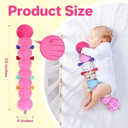 KMUYSL Baby Toys 0-6 6-12 Months, Sensory Music Animal Stuffed Toy for 0 1 2 3 4 5 6+ Months, Plush Toy with Crinkle and Rattles for Infant Newborn, Tummy Time Toys Gifts for 0-3-6-12 Month - 4