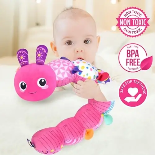 KMUYSL Baby Toys 0-6 6-12 Months, Sensory Music Animal Stuffed Toy for 0 1 2 3 4 5 6+ Months, Plush Toy with Crinkle and Rattles for Infant Newborn, Tummy Time Toys Gifts for 0-3-6-12 Month - 5