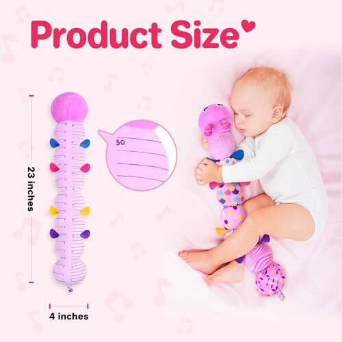 KMUYSL Baby Toys 0-6 6-12 Months, Sensory Music Animal Stuffed Toy for 0 1 2 3 4 5 6+ Months, Plush Toy with Crinkle and Rattles for Infant Newborn, Tummy Time Toys Gifts for 0-3-6-12 Month - 9