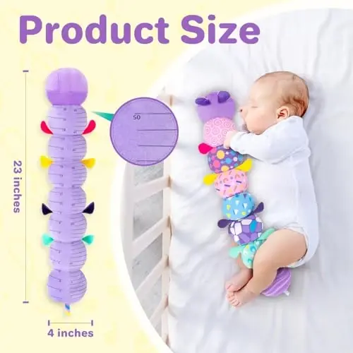 KMUYSL Baby Toys 0-6 6-12 Months, Sensory Music Animal Stuffed Toy for 0 1 2 3 4 5 6+ Months, Plush Toy with Crinkle and Rattles for Infant Newborn, Tummy Time Toys Gifts for 0-3-6-12 Month - 4