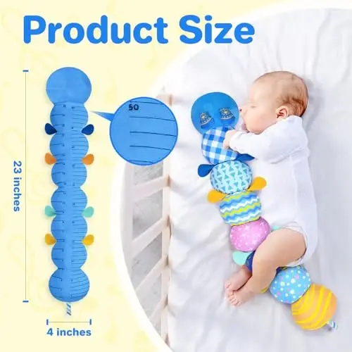 KMUYSL Baby Toys 0-6 6-12 Months, Sensory Music Animal Stuffed Toy for 0 1 2 3 4 5 6+ Months, Plush Toy with Crinkle and Rattles for Infant Newborn, Tummy Time Toys Gifts for 0-3-6-12 Month - 4