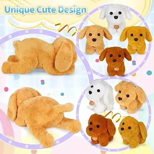 KMUYSL Puppy Stuffed Animals Toys for Ages 0 1 2 3 4 5 6 7 8+ Years Old Kids - Mommy Dog with 4 Baby Puppies in Her Tummy, Idea Xmas Birthday Gifts for Baby, Toddler, Girls, Boys - 5