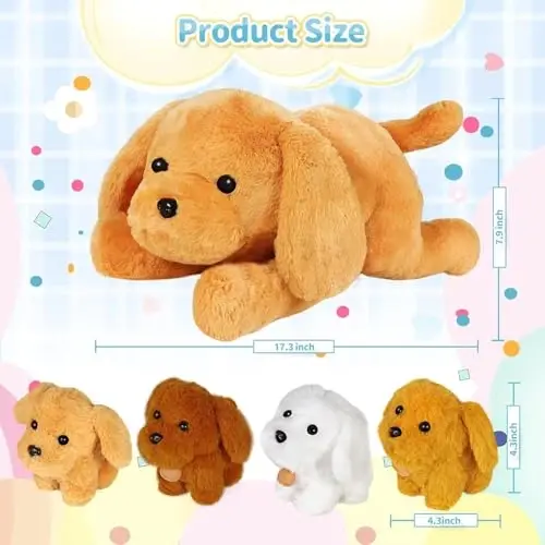 KMUYSL Puppy Stuffed Animals Toys for Ages 0 1 2 3 4 5 6 7 8+ Years Old Kids - Mommy Dog with 4 Baby Puppies in Her Tummy, Idea Xmas Birthday Gifts for Baby, Toddler, Girls, Boys - 4