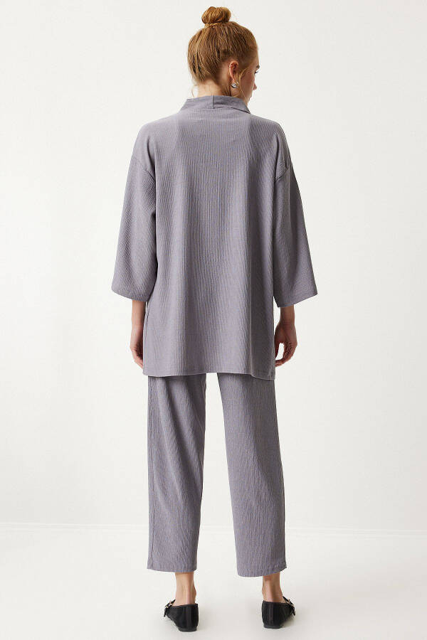 Knit Kimono Pants Set STONE GRAY - 4