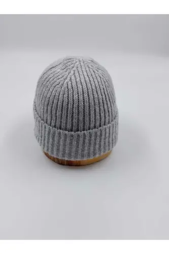 Knited Unisex Ikili Solid Bere-KIRMIZI AÇIK GRİ - 5