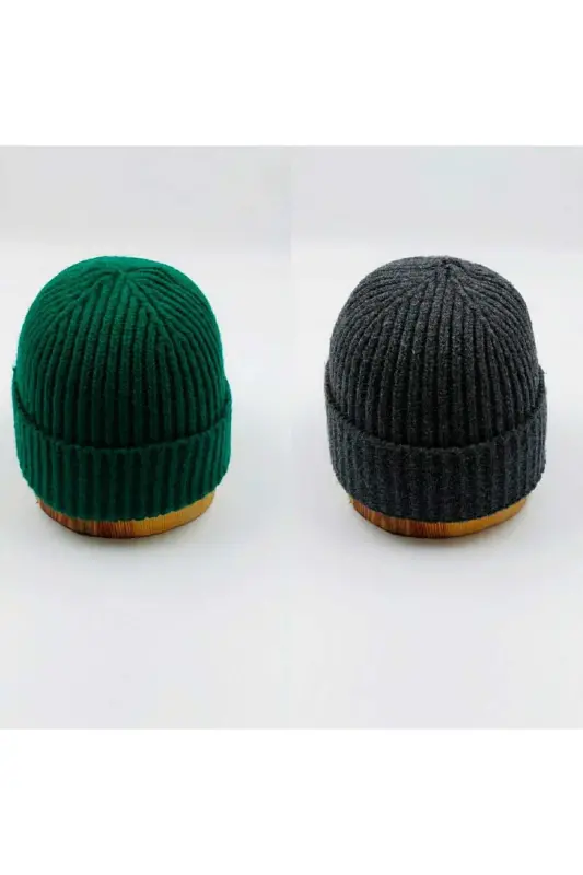 Knited Unisex Ikili Solid Bere-HAKİ YEŞ,L ANTRASİT - 1